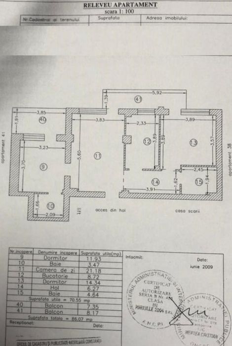 Proprietar, de vanzare Apartament cu 3 camere Tomis Plus