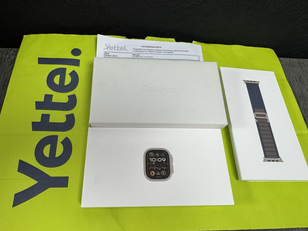 КАТО НОВ 49mm Apple Watch Ultra 2 CELL Гаранция Yettel 2025 Blue Син