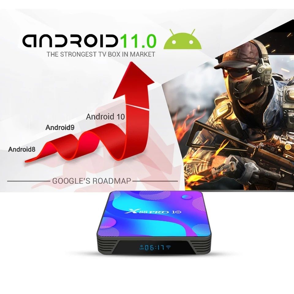 X88 Pro 10 Smart TV BOX 4K ANDROID 11 4GB RAM 64 ROM