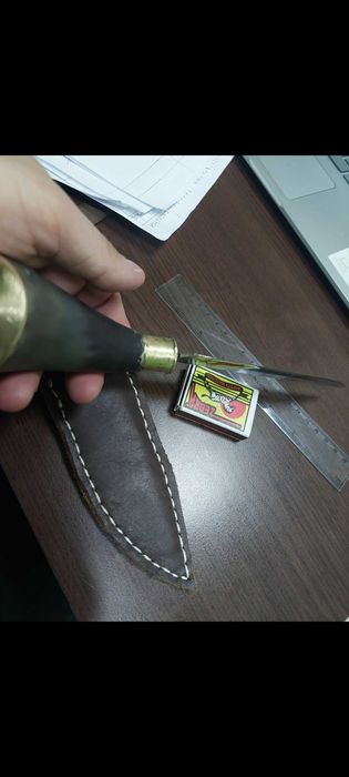 Нож от рог и гилза ръчна изработка