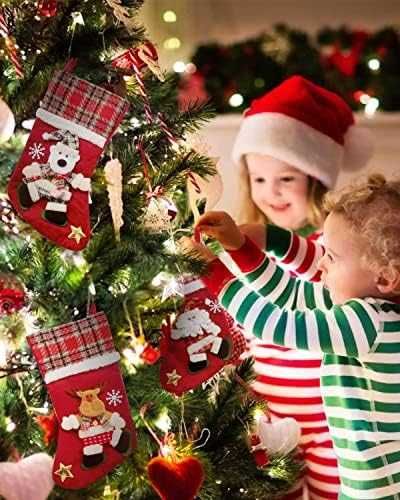 Нов Комплект коледни чорапи 3 броя Украса Декорация Коледа Дом Уют