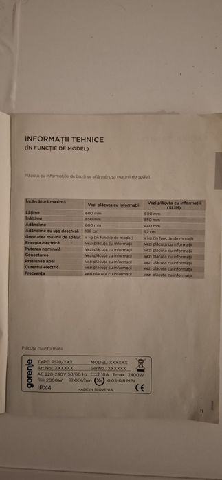 Masina de spalat Gorenje slim