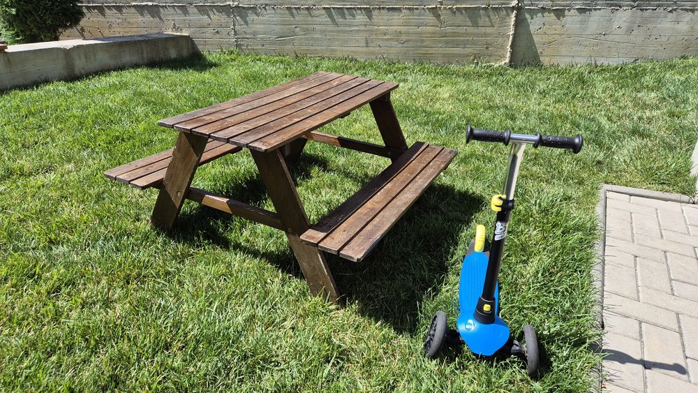 Masuta bancute lemn copii