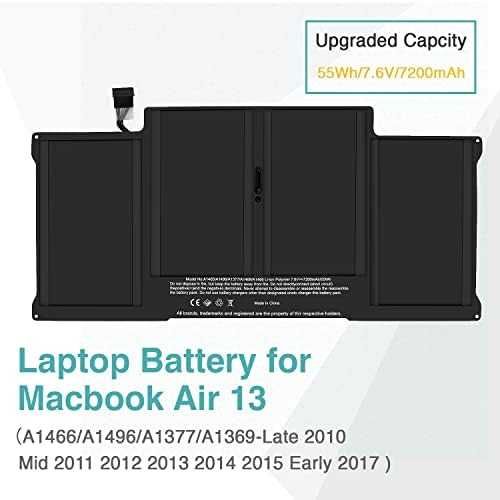 Нова батерия BRTONG лаптоп MacBook Air 13 A1369 A1466 A1405 7200mAh