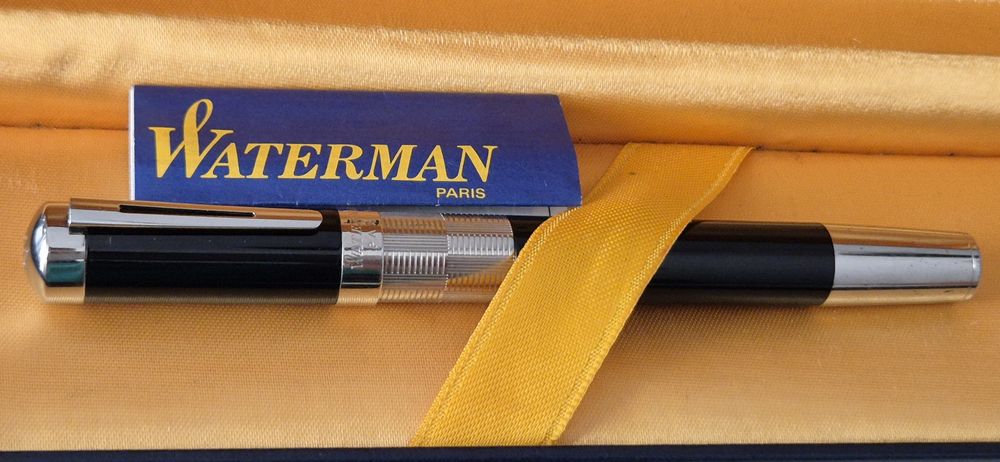 Stilou Waterman Elegance Black GT - penita aur 18K doua tonuri (NOS)