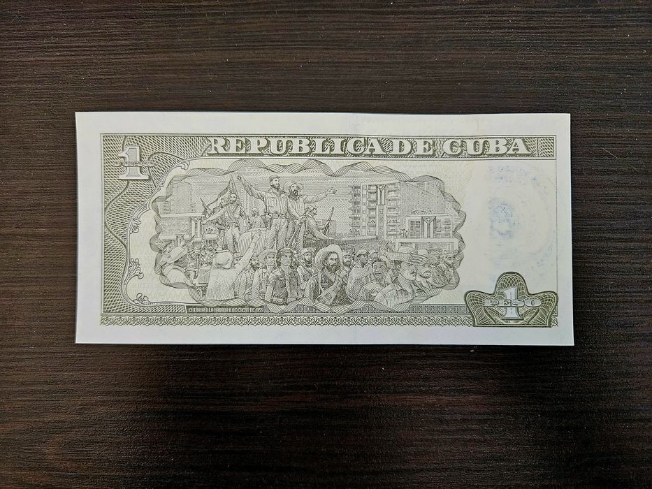 Банкнота 1 песо от Куба с марка