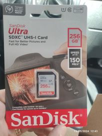 Карта памет SanDisk SD Ultra, 256GB, SDXC, 150MB/s