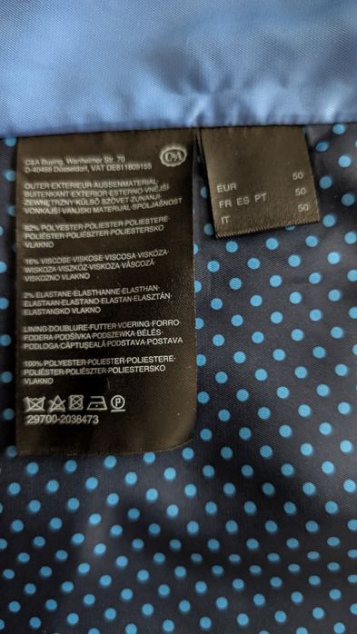 Vestă costum albastru casual/smart casual mărime M/L/50