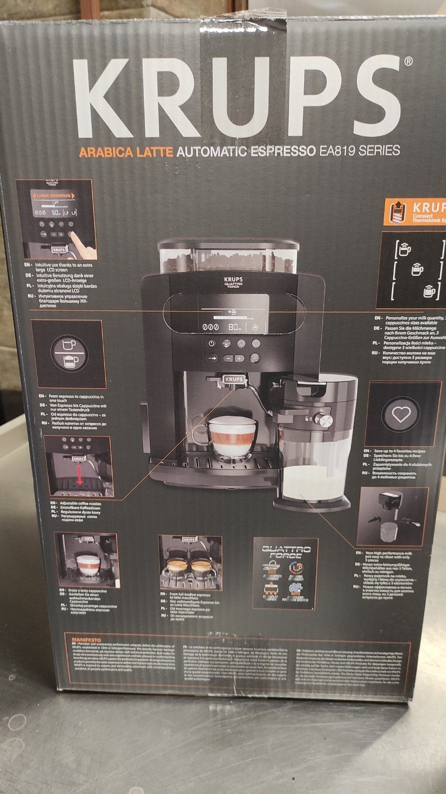 Кафеавтомат Krups ARABICA LATTE EA819N / Черен в гаранция