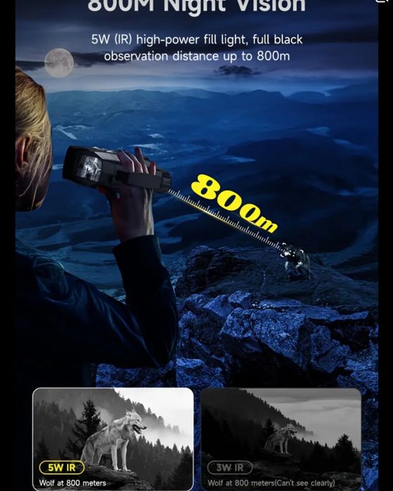 Binoclu night vision zoom 10x digital acumulator 5000Ah, usb.