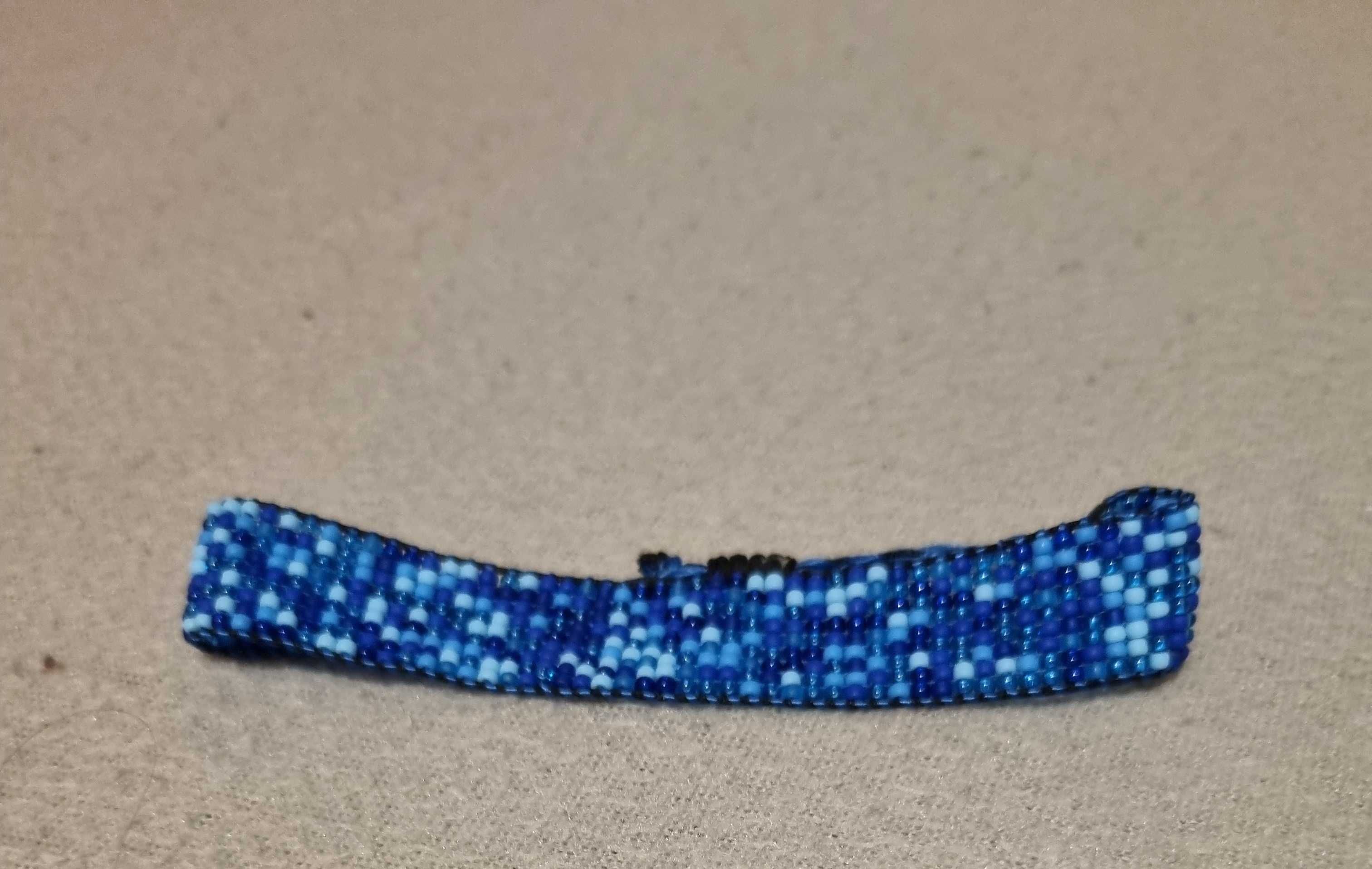 Bratara handmade model mozaic albastru