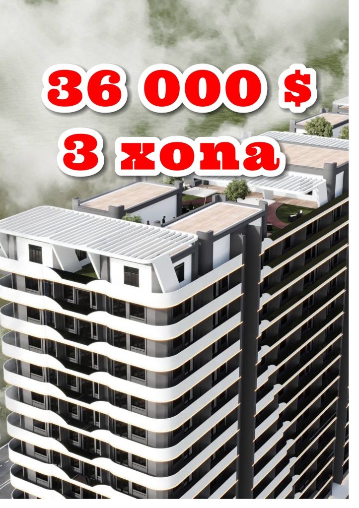 3 xonali uy tamirlangan