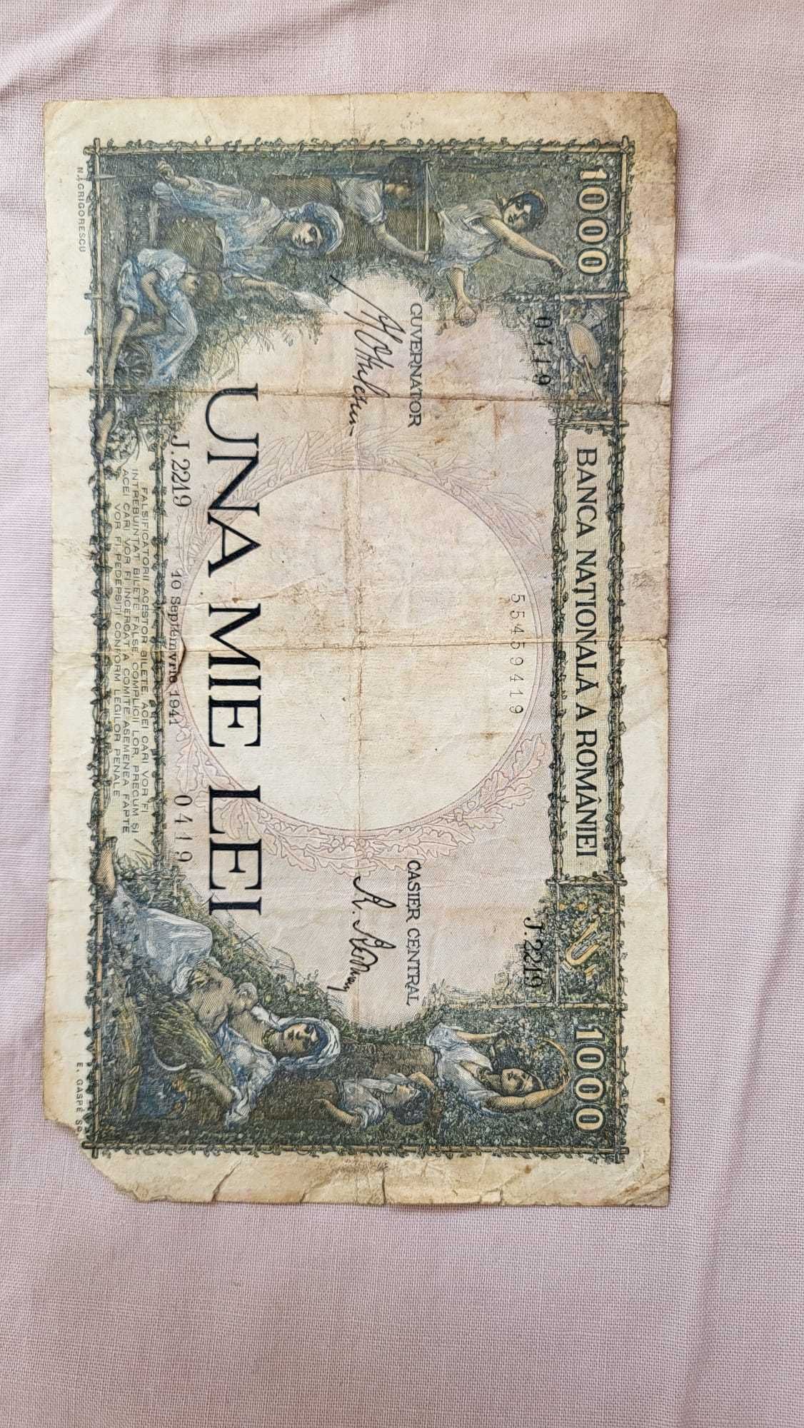 Romania 100 50 25 10 lei 1996 SET 4 BANCNOTE + 1000 lei 10.09.1941