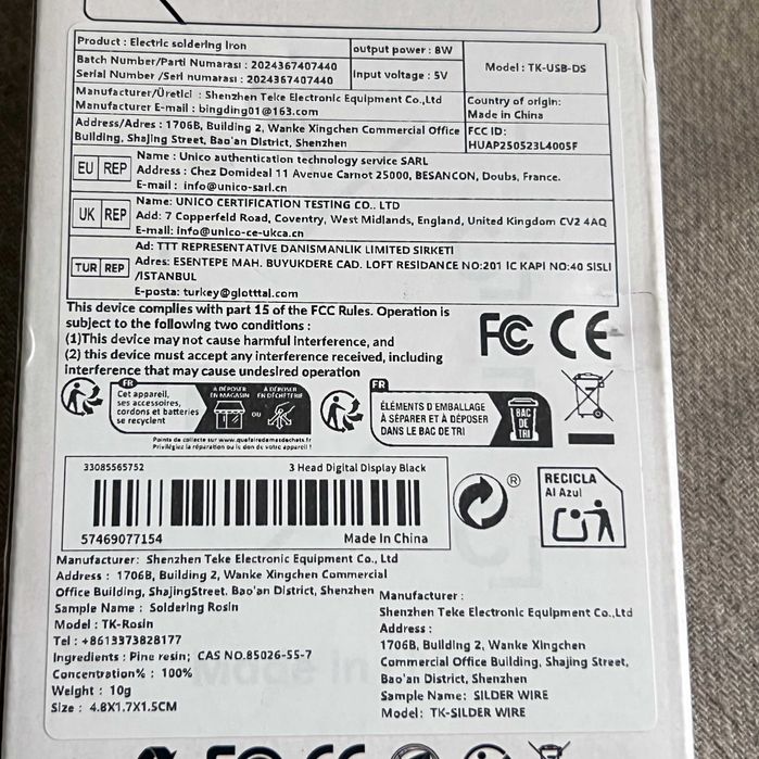 Letcon portabil TK USB D5 cu display set complet nou reglaj temperatur