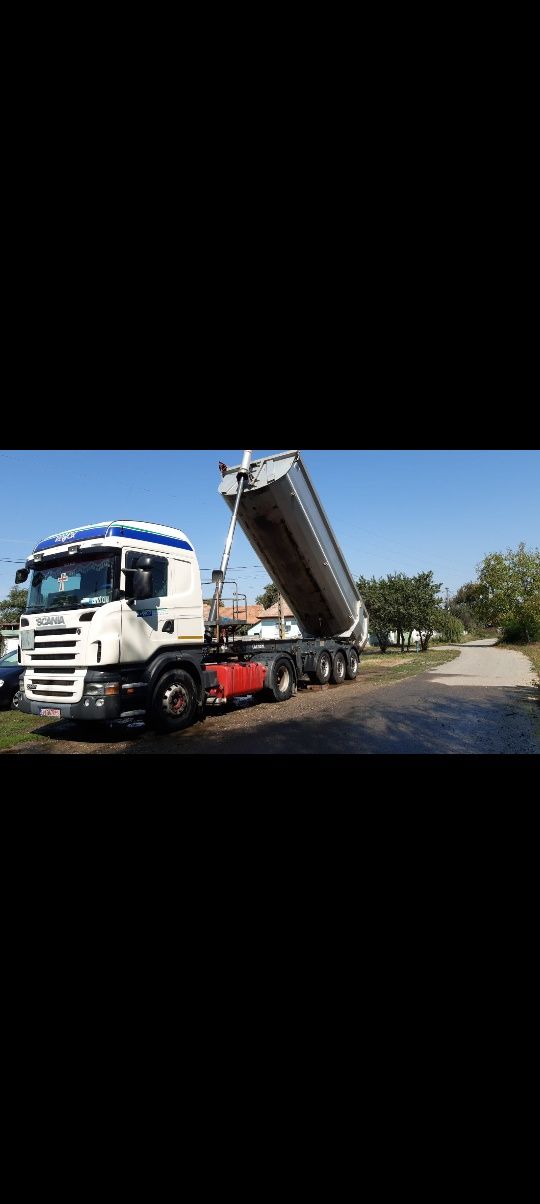 Scania 440 și semiremorca basculabila de piatra