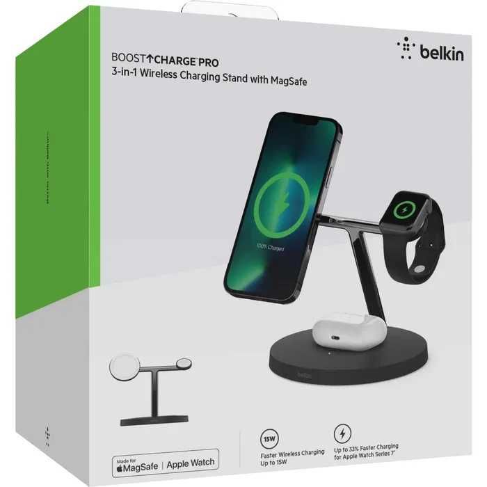 Belkin BOOST CHARGE PRO 3-in-1 Wireless Charger with MagSafe 2024