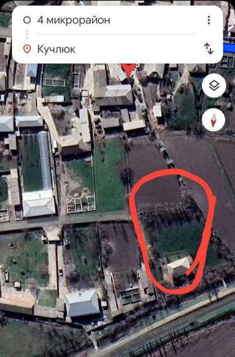 Продается земля с домиком 5 комнат. Уртачирчикский район. Кучлюк.