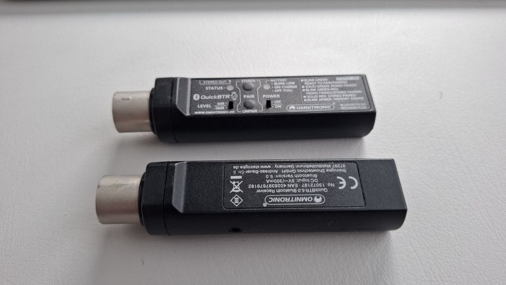 Omnitronic QuickBTR-5.0 XLR Aptx Bluetooth 5.0 Receiver