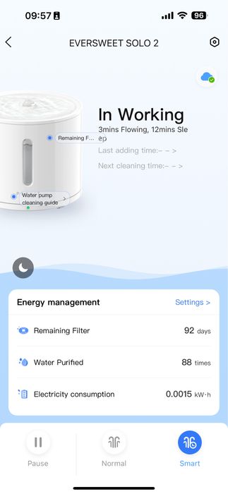 Fantana apa automata smart - Petkit Eversweet Solo 2 + filtre
