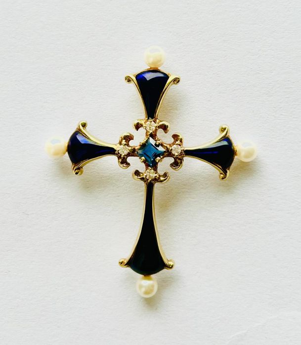 Cruciuliță Faberge din aur de 14K
