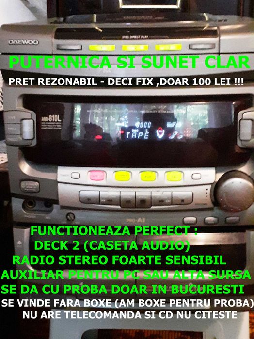 Combina audio muzicala,puternica si sunet clar - partial functionala