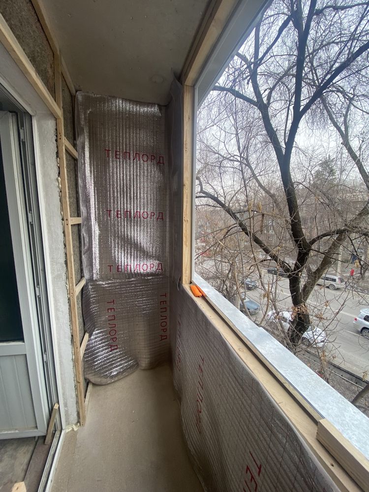 Ремонт и отделка балконов Алматы, рассрочка, утепление, остекление