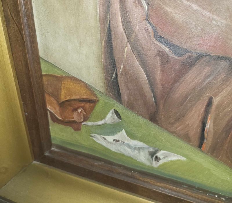 Стара картина маслени бои Репродукция на  Джудит Лейстър,