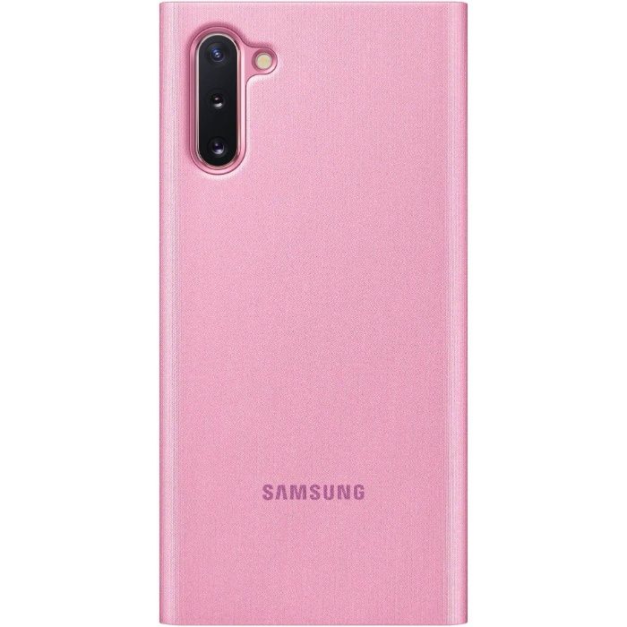 Husa protectie Samsung Note 10 Clear View Galaxy Pink noua sigilata
