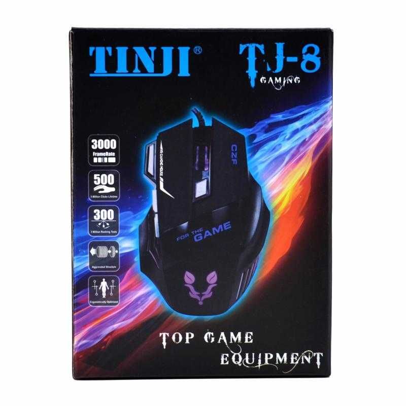 Мышь игровая Tinji TJ-8, 1000/1600Dpi, 5кн, 1.5м новая в упаковке.