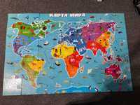 Напольный пазл карта мира