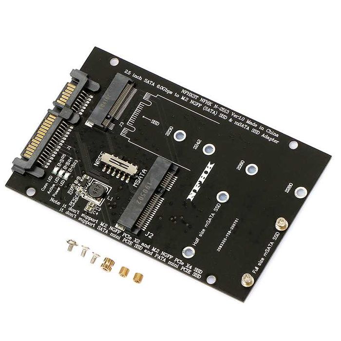 Adaptor MSATA M.2 LA SATA 3.0 2 in 1 convertor