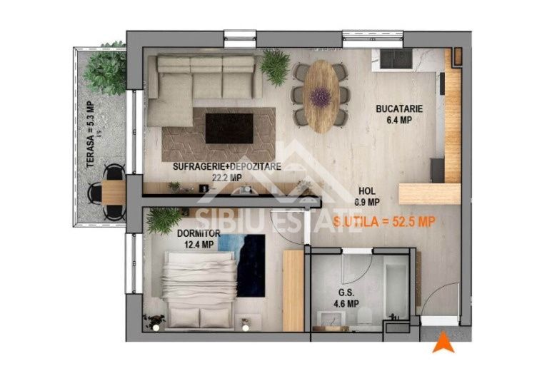 Apartament 2 camere , Finisat la Cheie ,Parcare Inclusa