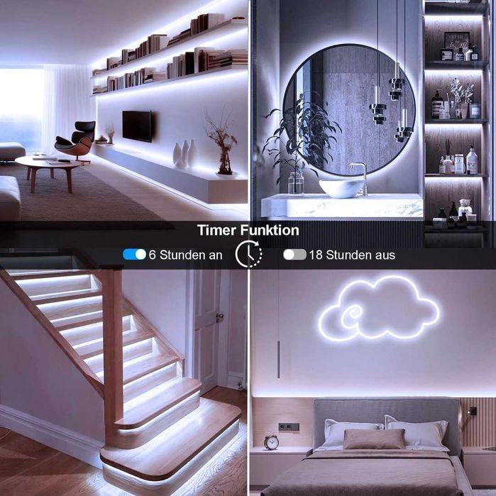 Bandă LED 10M, Bandă LED Neon 24V, Reglabilă 6500k