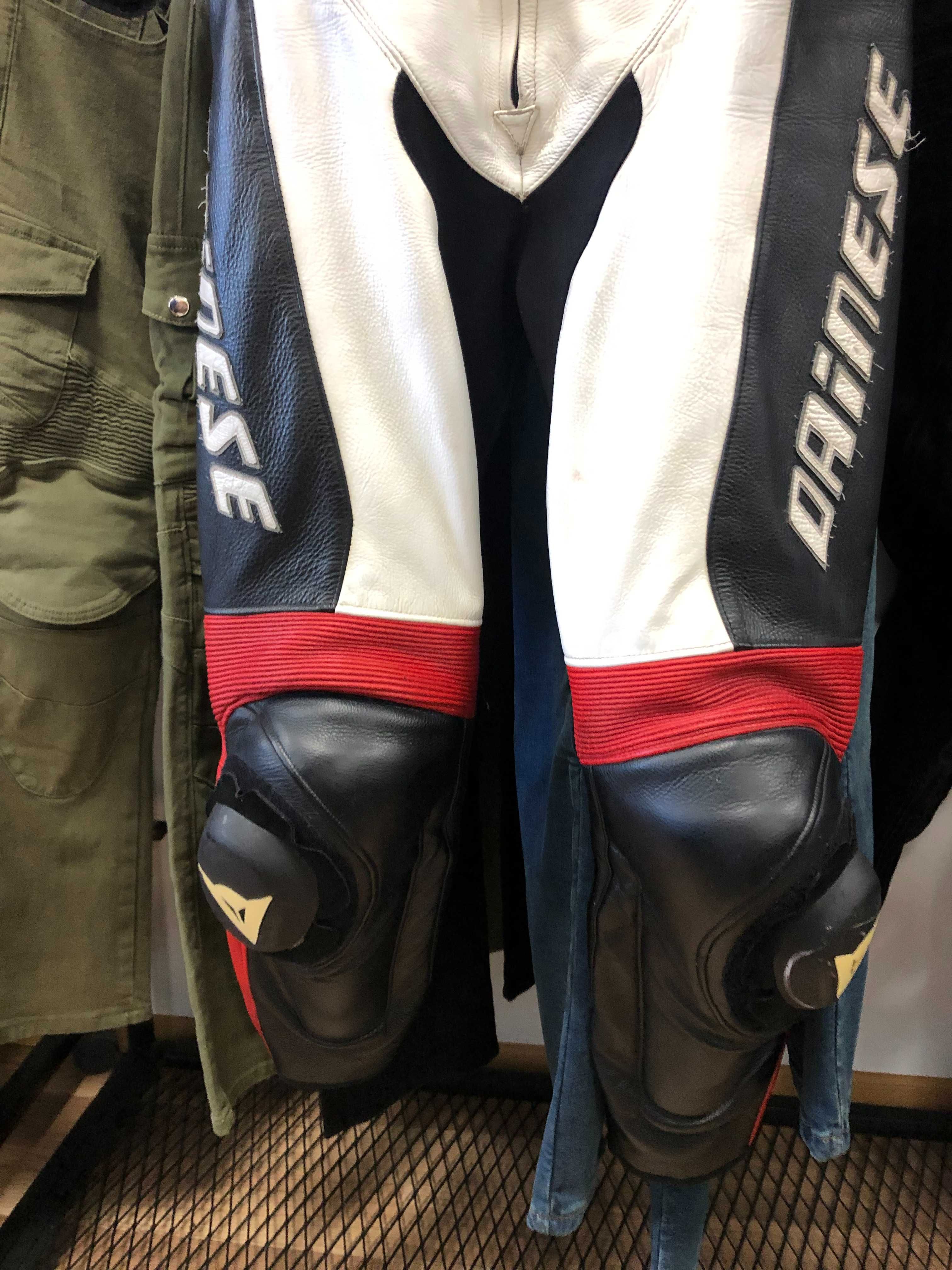 Кожен мото екип DAINESE D-TEC,48-S,2час.протектори,оригинален,слайдери