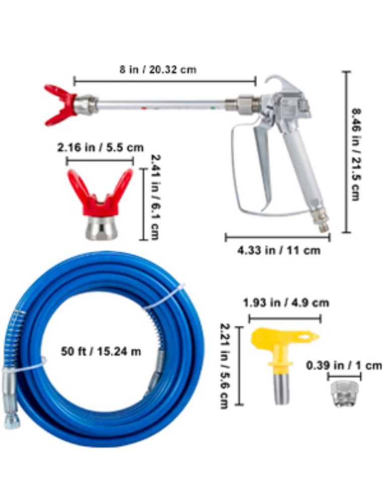 Комплект маркуч,пистолет,удължител за безвъздушно боядисване !