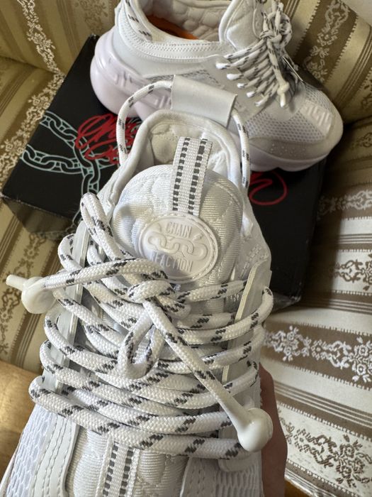 adidasi versace chain reaction triple white calitate superioara