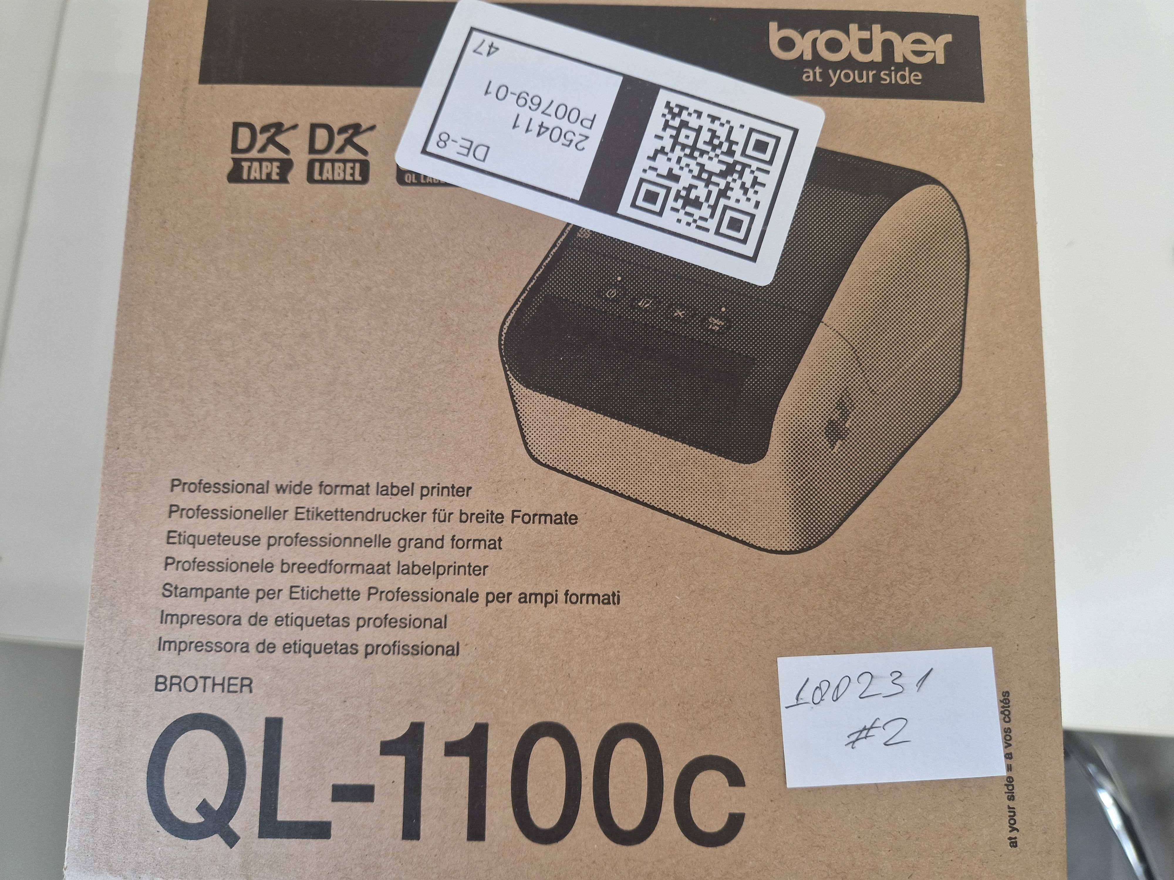 Термопринтер Brother QL-1100C, 300x300 dpi, бял, USB 2.0
