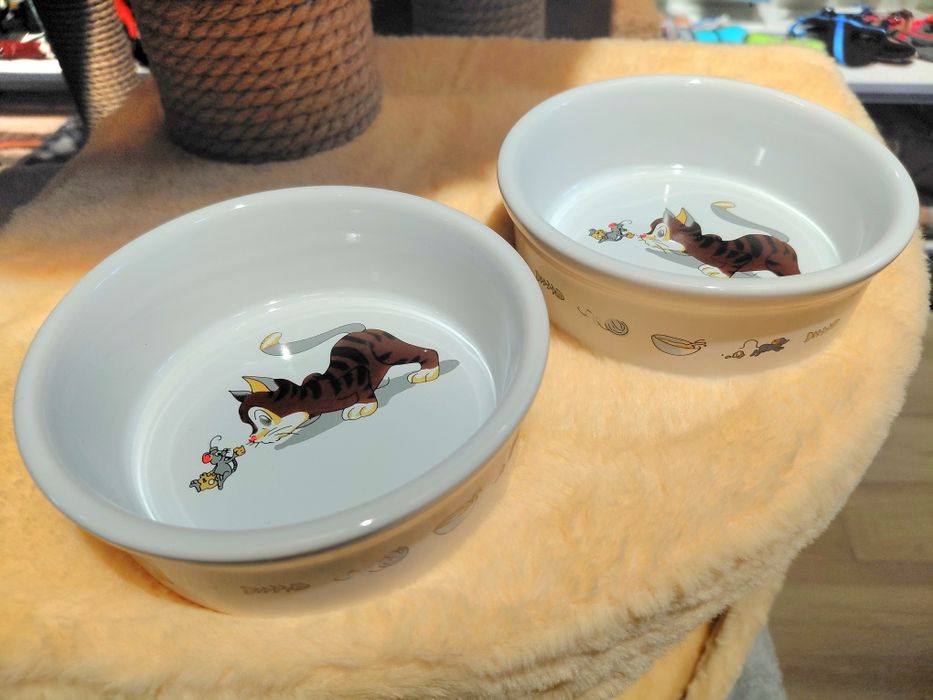 Миска керамическая с рисунком кота. Для котов, кошек и котят.