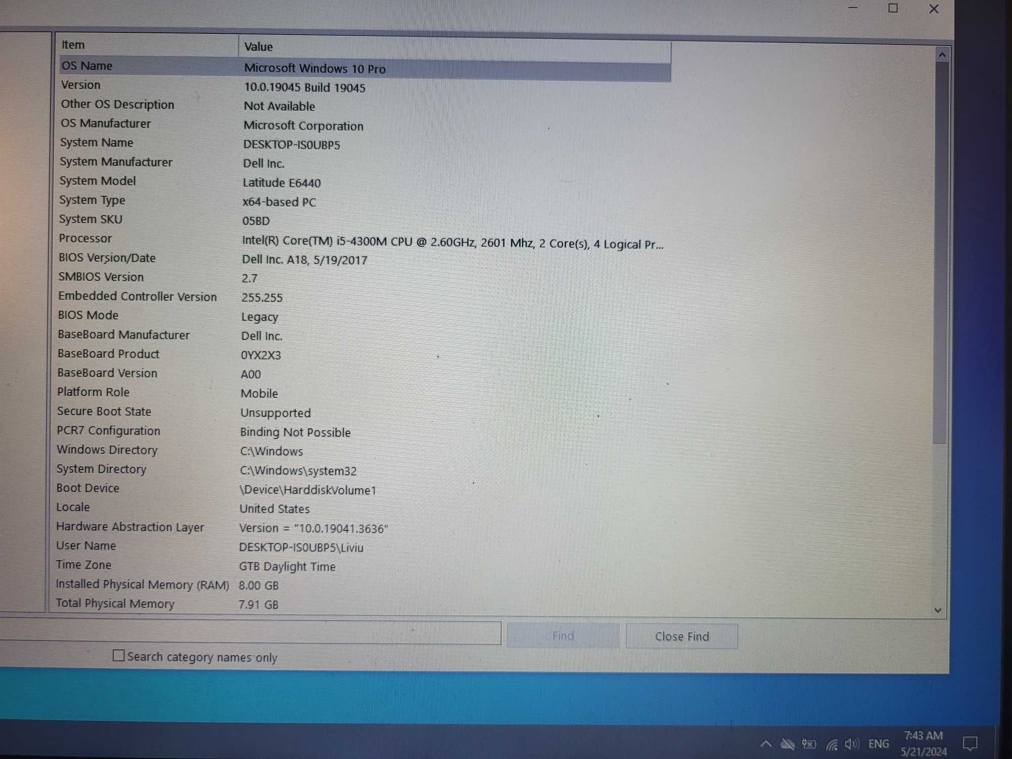 Dell Latitude E6440 14 inch, i5, 8GB RAM