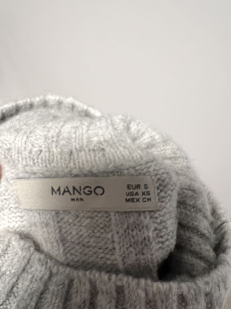 Pulovar pe gat din lana Mango Men