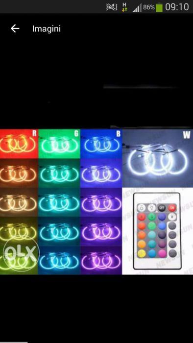 Angel Eyes multicolor LED-RGB-COTTON-BMW E46,E36,E39,E38,E53-16 culori