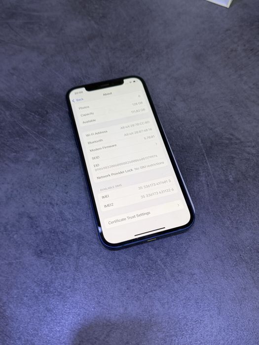 Бартер като нов iPhone 12 128gb blue 100-%