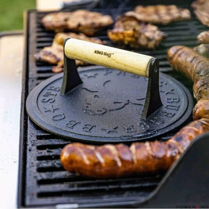 Presa de carne pentru hamburgeri, din fonta, 22 cm, Kinghoff