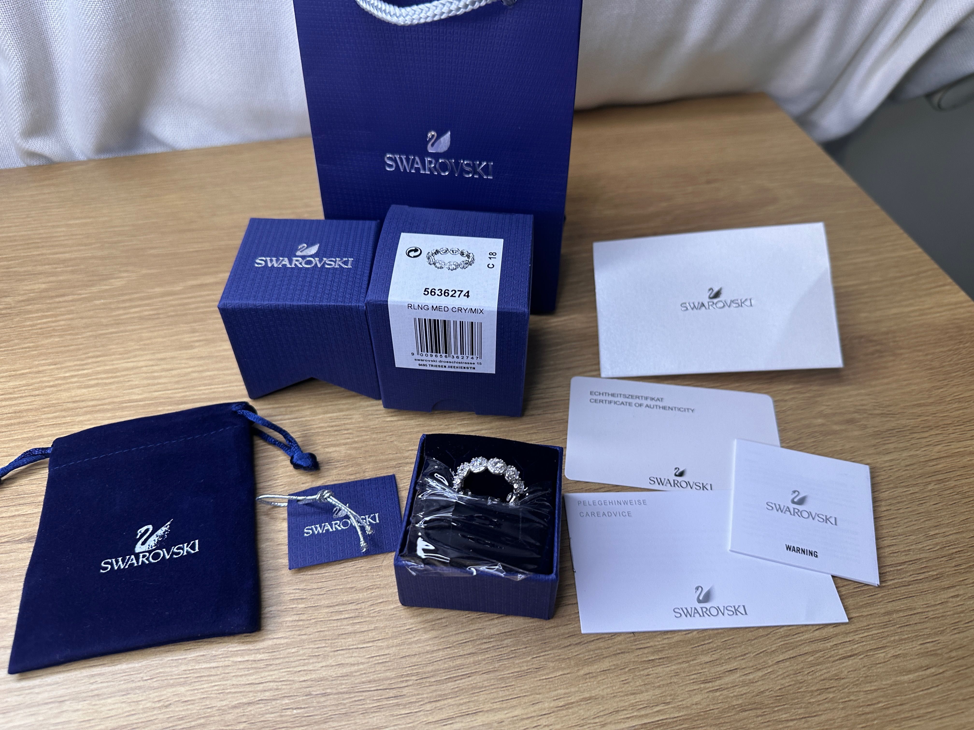 Inel si Cercei Swarovski angelic argintiu nou 52