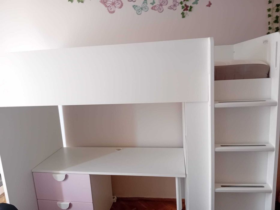 Двуетажно легло Легло-надстройка IKEA розово