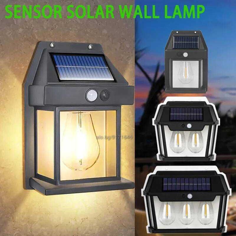 Декоративна соларна лампа с крушка. SOLAR INTERACTION WALL LAMP BK-888