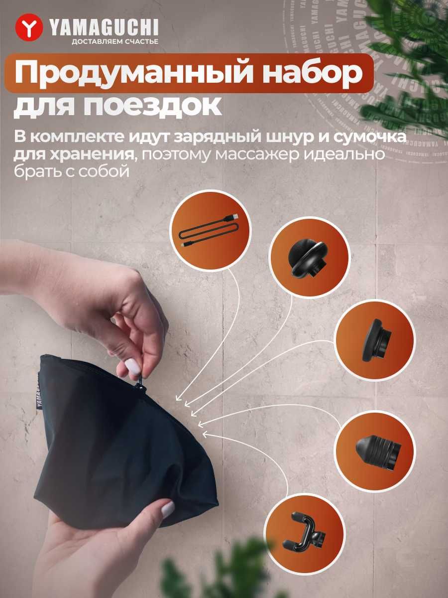 Перкуссионный массажер для тела
Yamaguchi Top Gun с удобной рукояткой