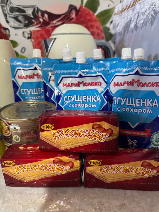 перловая каша, сгущенка