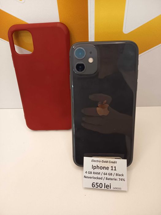Iphone 11 64GB Black/Neverlocked/Baterie:74% ID:9030