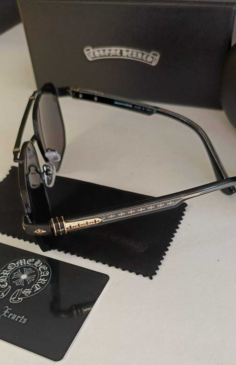 Очки Chrome  Hearts Black Gold Super Lux. Новинка